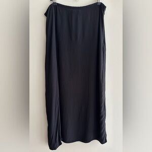 H&M Women’s Black Solid Midi Slit Skirt, Size 12